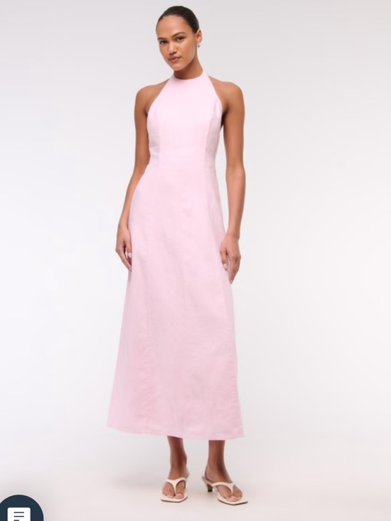 Abercrombie & Fitch Dresses & Skirts - NWOT Abercrombie &Fitch Premium Linen High-Neck Maxi Dress in Light Pink Large P